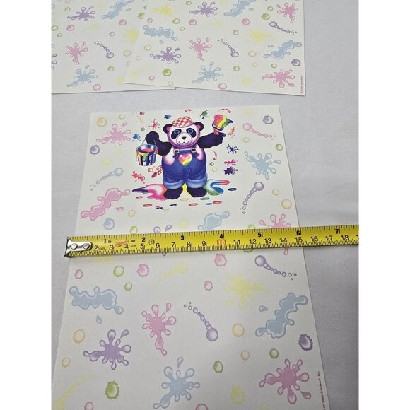 Vintage Lisa Frank Panda Painter rainbow stationary 9 Papers 5 Envelopes- Read - Picture 10 of 16